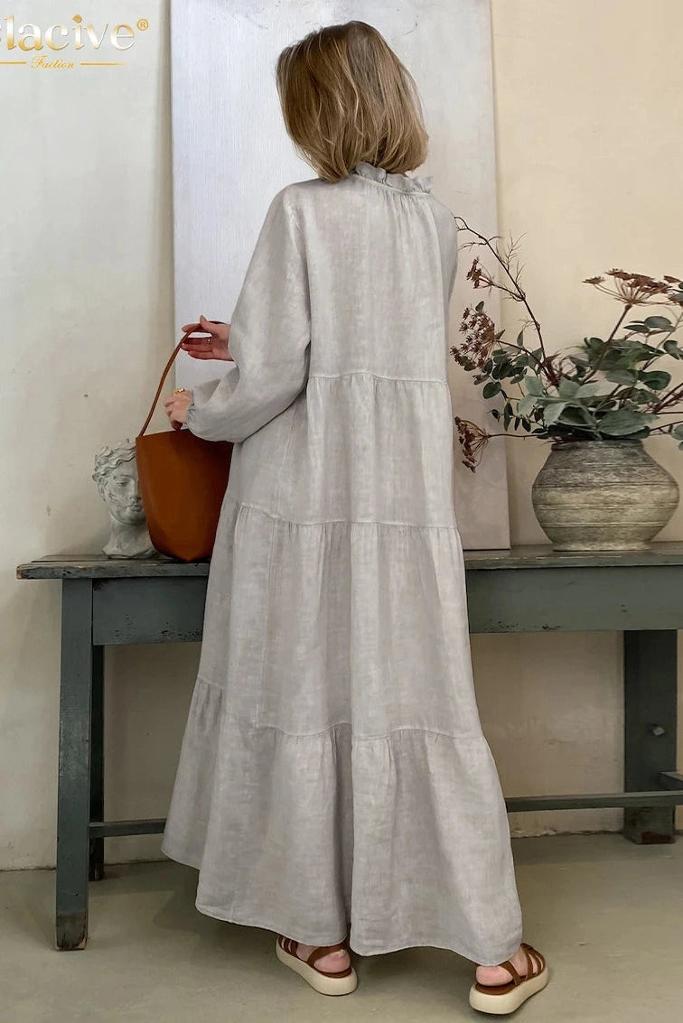 Elegant Long Sleeve Maxi Dress