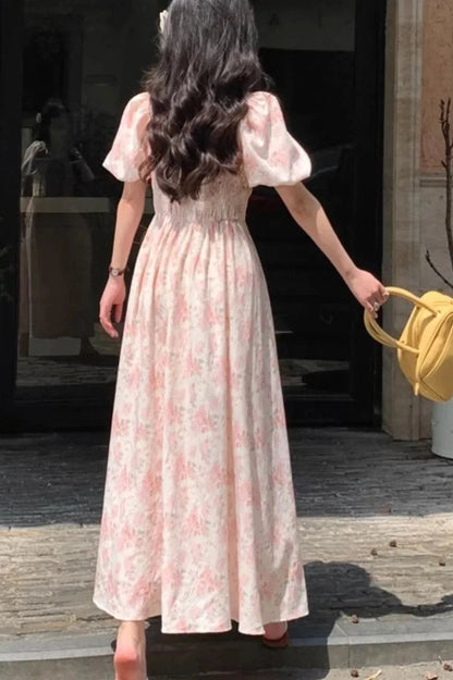 Off Shoulder Floral Print Maxi Dress