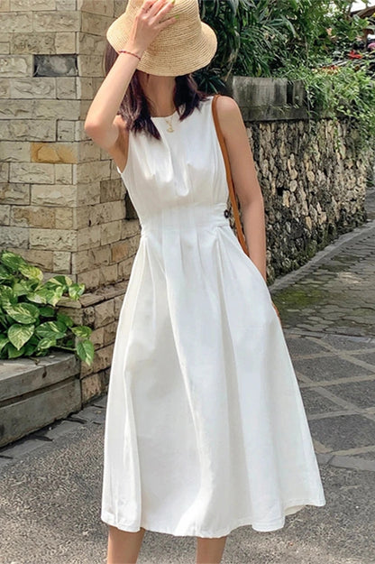 Elegant Sleeveless Midi Dress