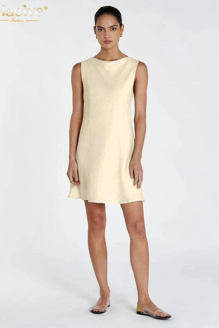 O-Neck Sleeveless Mini Dress