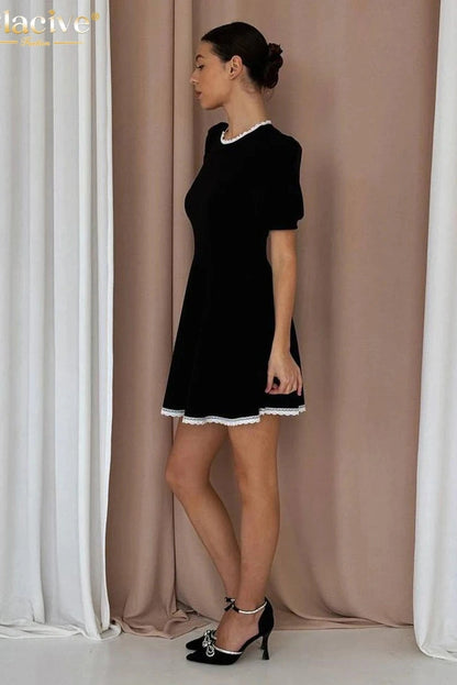 Bodycon O-Neck Short Sleeve Mini Dress