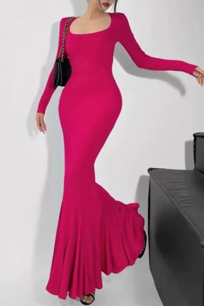 Elegant Long Sleeve Maxi Dress