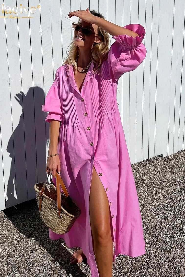 Elegant Long Sleeve Maxi Dress