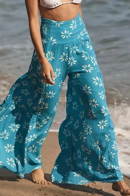 Elegant Floral Print Cover-Up Pants