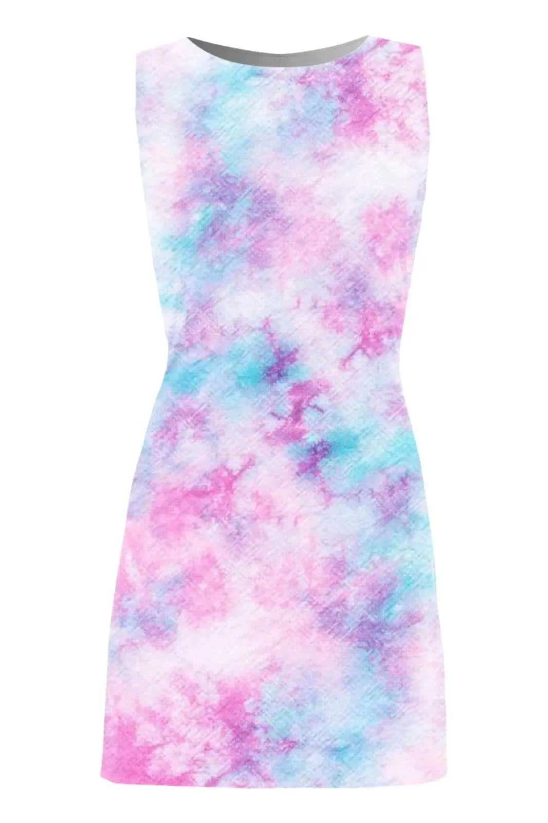 Sleeveless Round Neck Tie-Dye Mini Dress