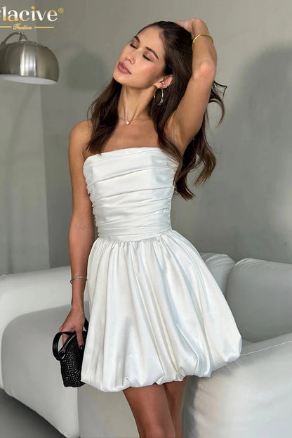 Strapless Sleeveless Mini Dress