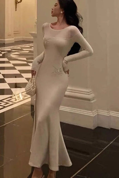 Elegant Long Sleeve Bodycon Maxi Dress