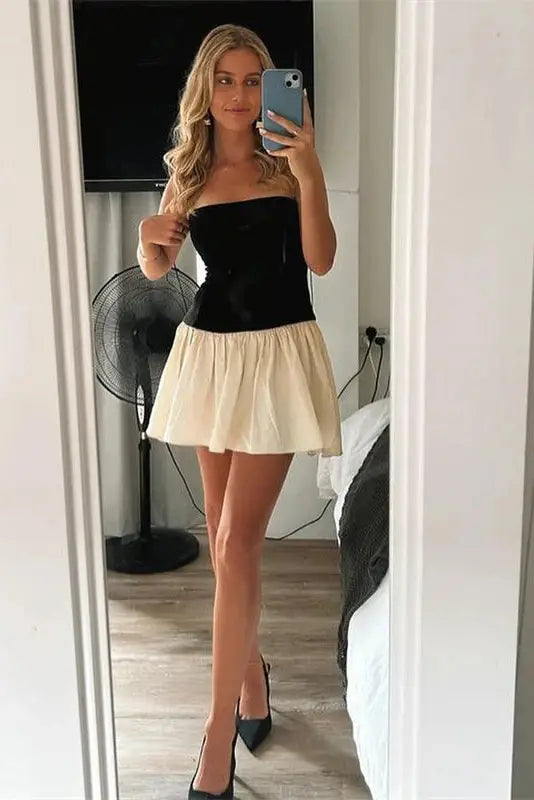 Elegant Off Shoulder Backless Slim Mini Dress