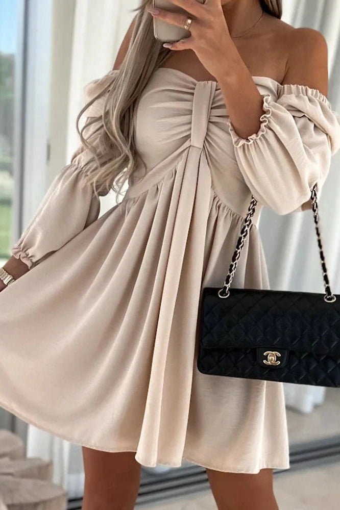 Elegant Off-Shoulder Backless Mini Dress