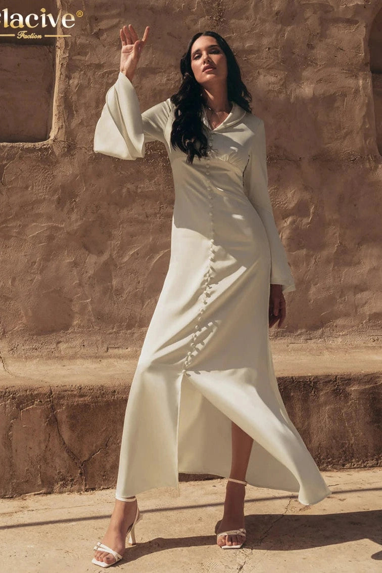 Elegant Long Sleeve Maxi Dress