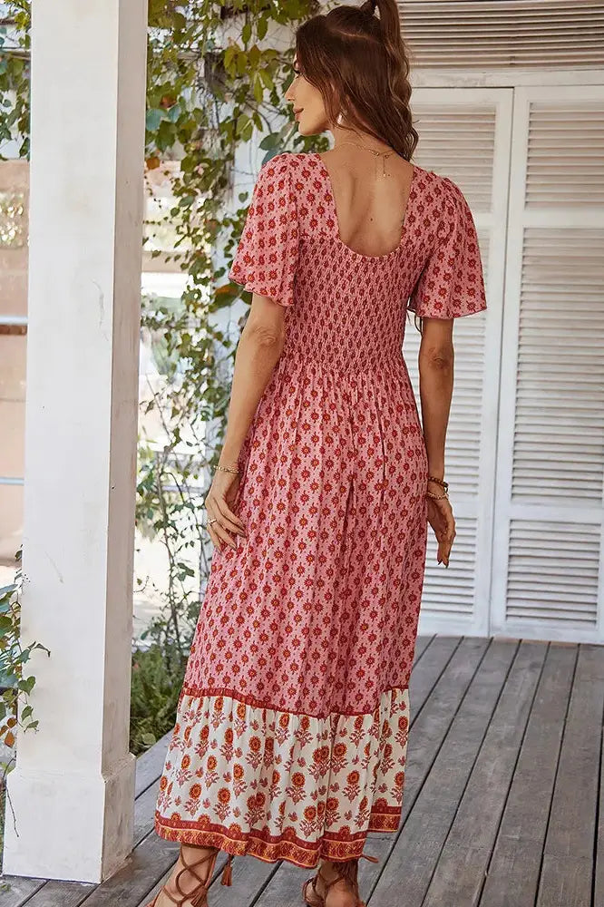 Casual Square Neck Maxi Dress