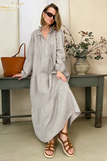 Elegant Long Sleeve Maxi Dress