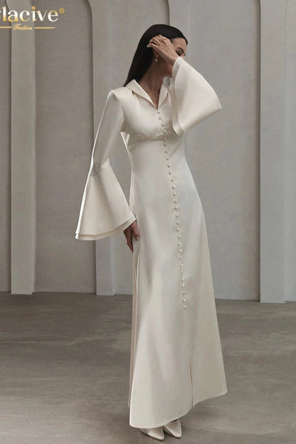 Elegant Long Sleeve Maxi Dress