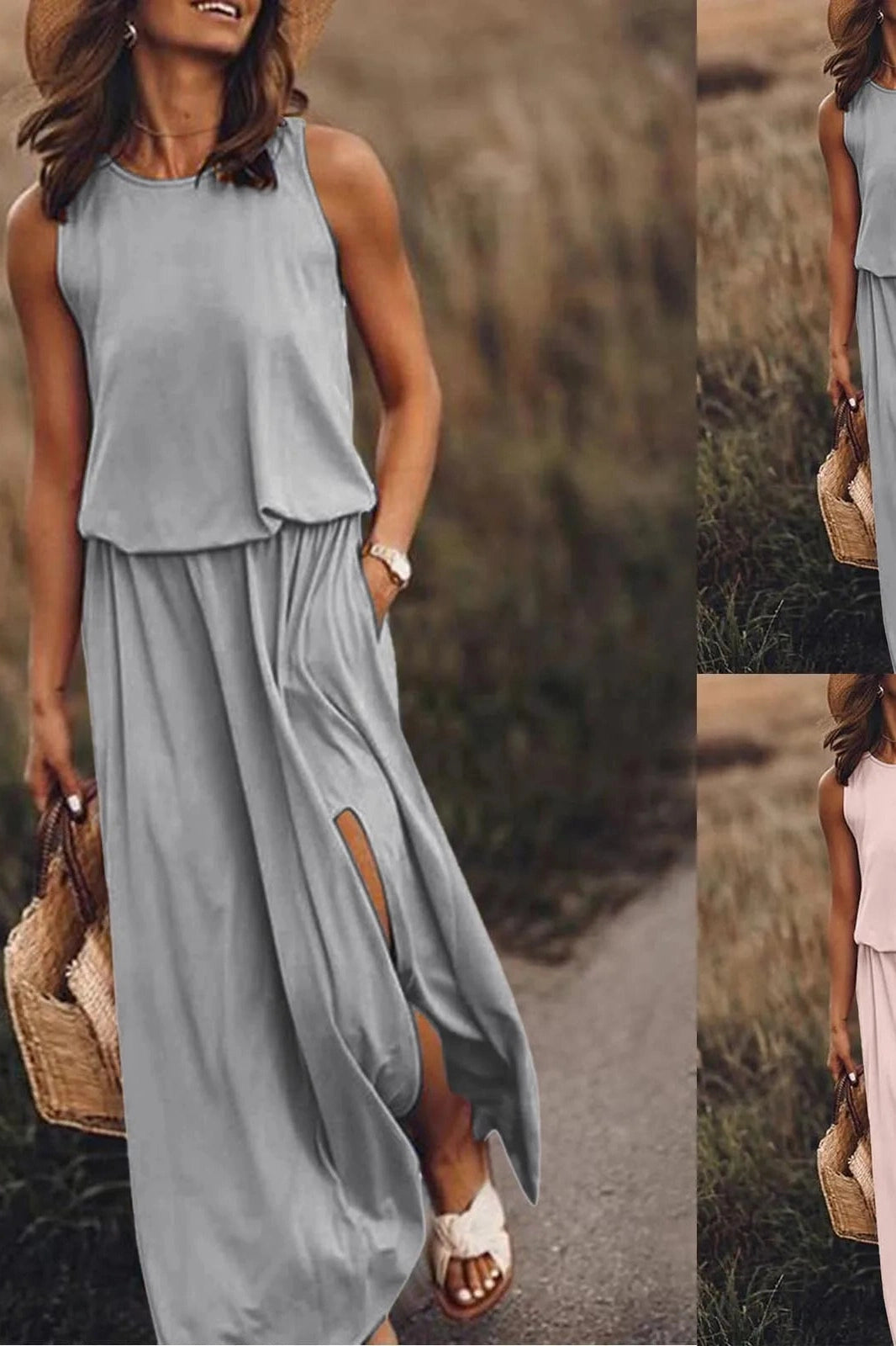 Sleeveless O-Neck Elegant Maxi Dress