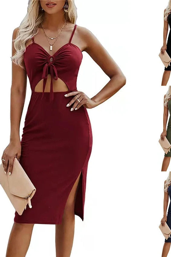 Spaghetti Strap Bodycon Midi Dress