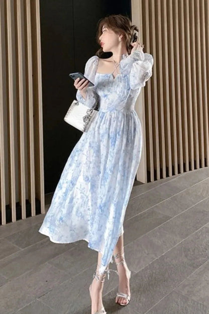 Elegant Long Sleeve Midi Dress