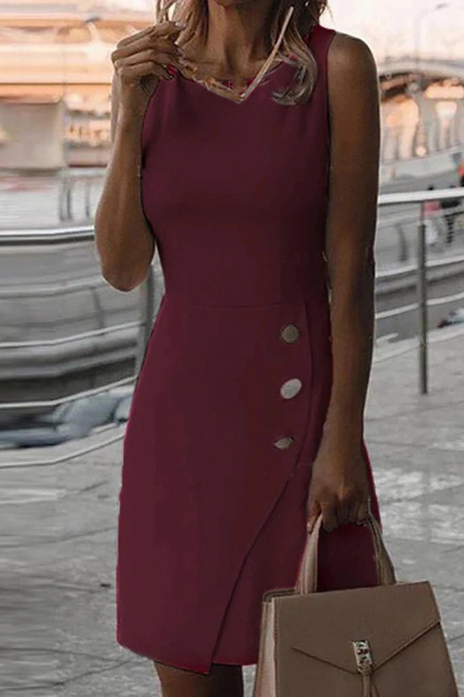 Elegant Sleeveless O-Neck Mini Dress