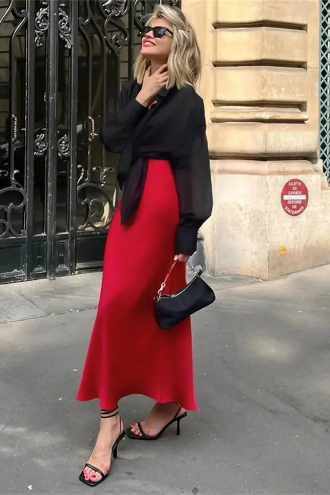 Elegant High-Waist Maxi Skirt