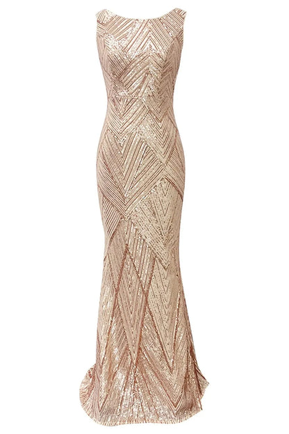 Sequin Wrap V Neck Bodycon Maxi Dress