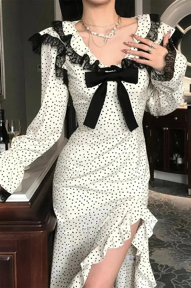 Elegant Long Sleeve  Midi Dress