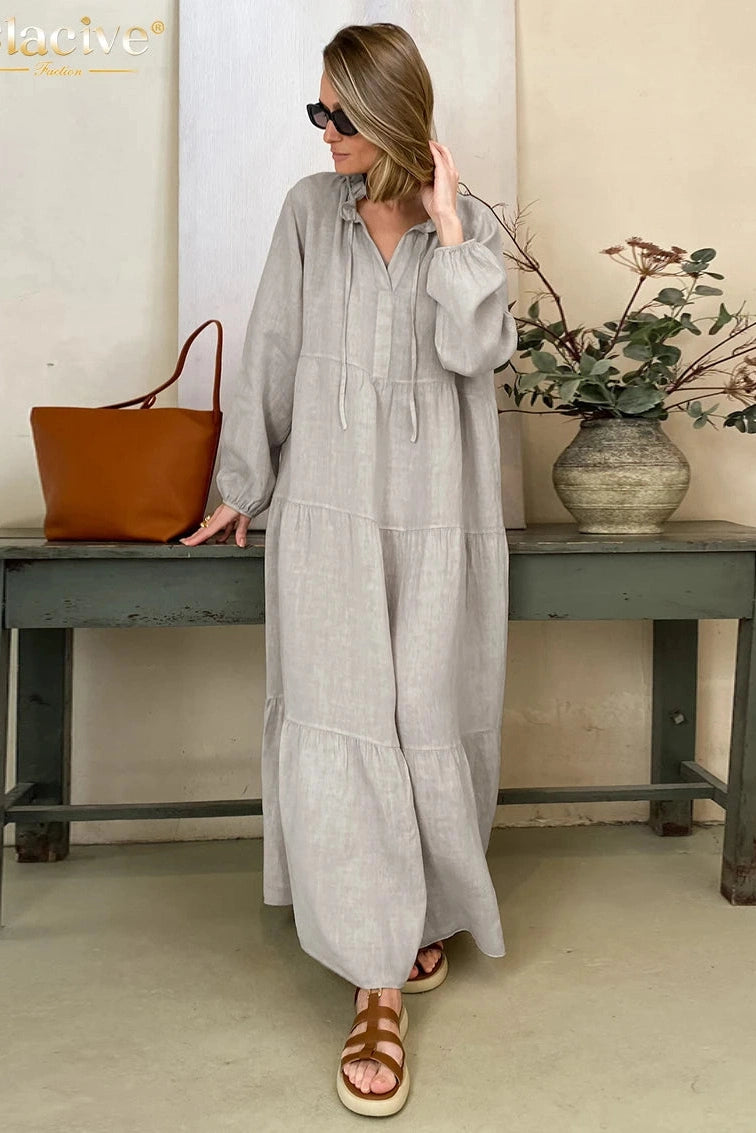 Elegant Long Sleeve Maxi Dress