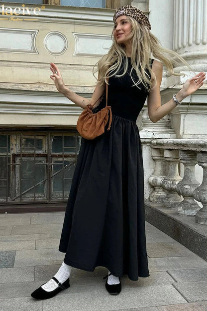 O-Neck Sleeveless Maxi Dress