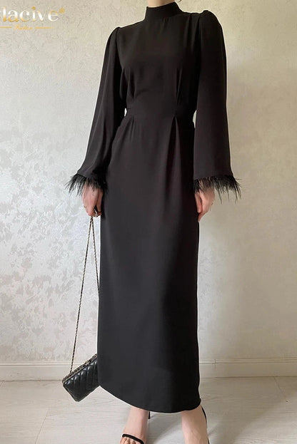 Elegant Long Sleeve Maxi Dress