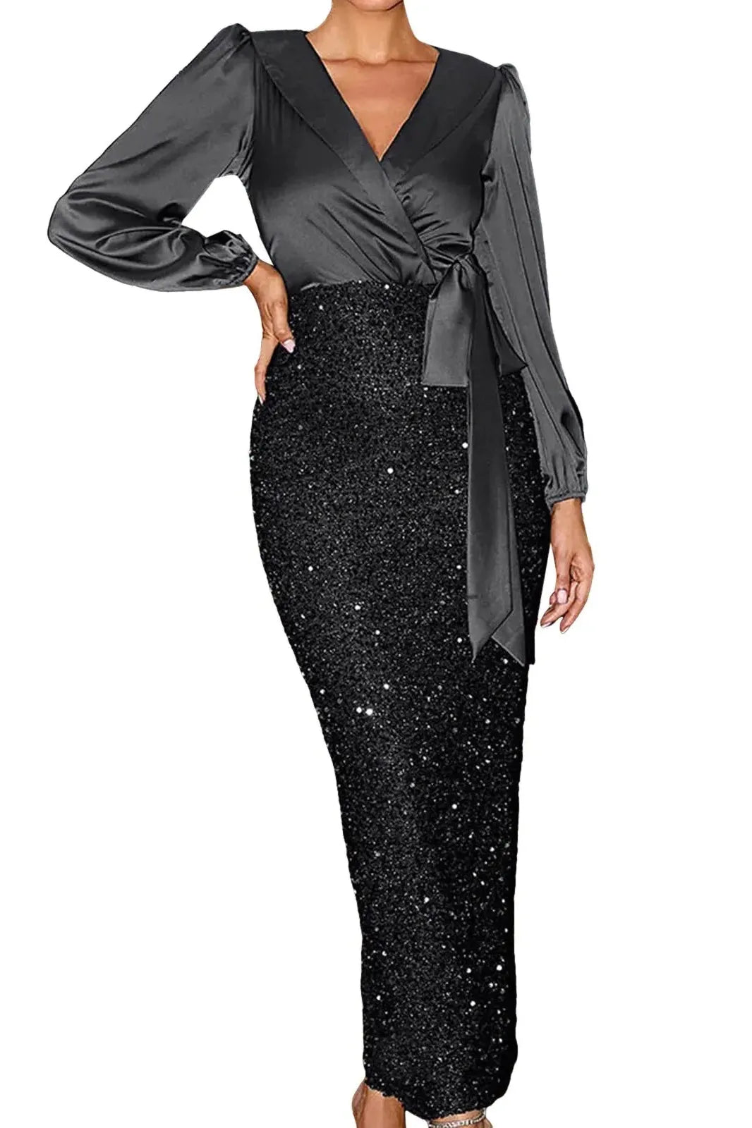 Elegant Sequin Sparkly Maxi Dress