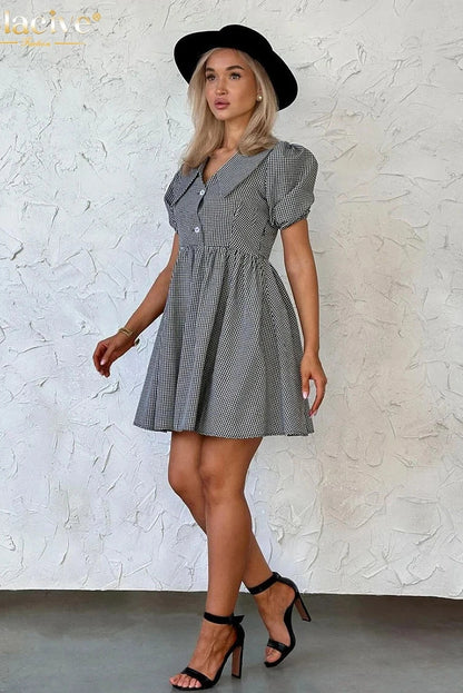 Print Short Sleeve Mini Dress