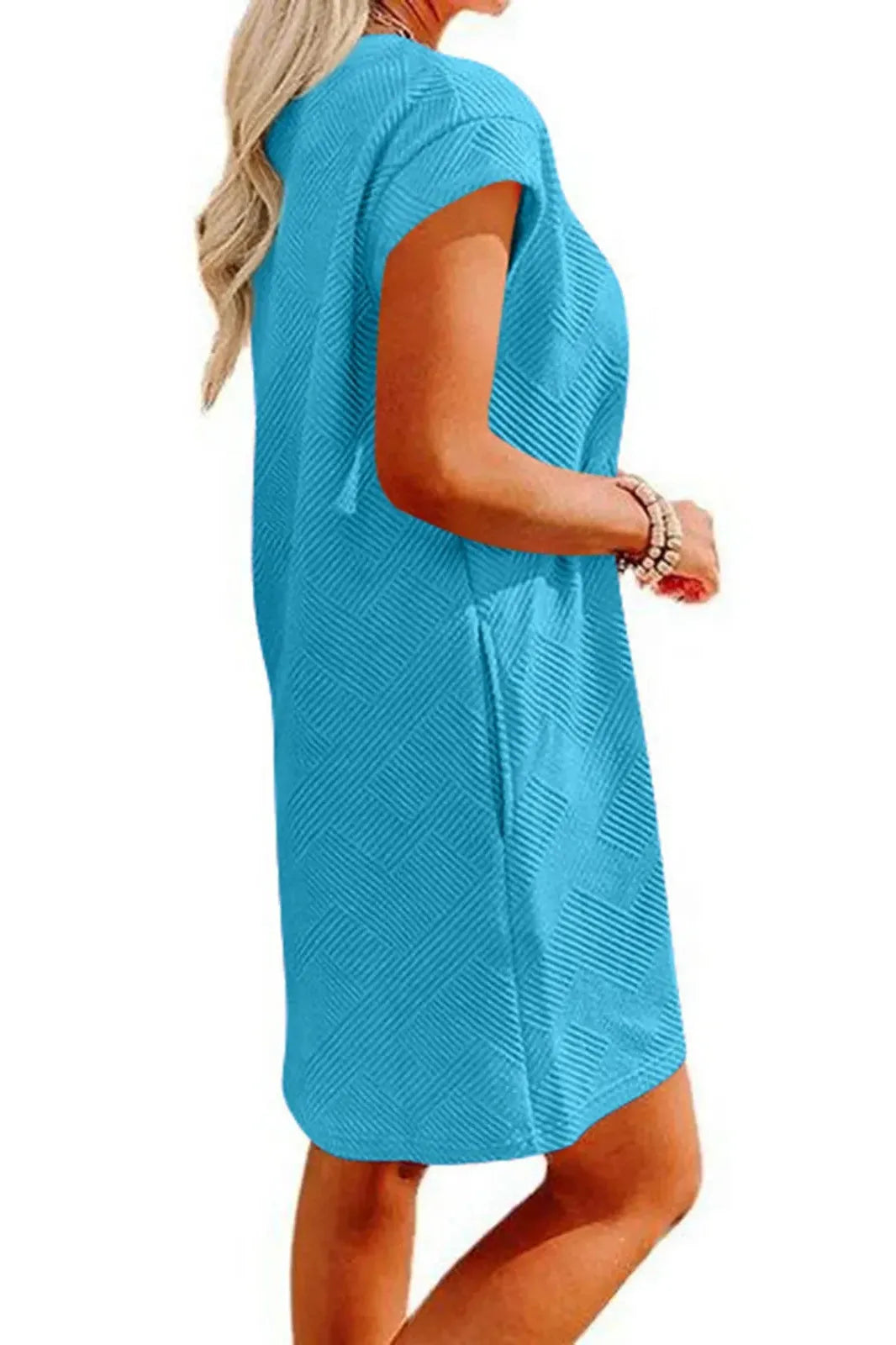 Round Neck Pocket Mini Dress