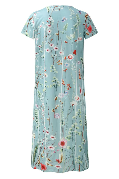 Elegant Flower Print Maxi Dress