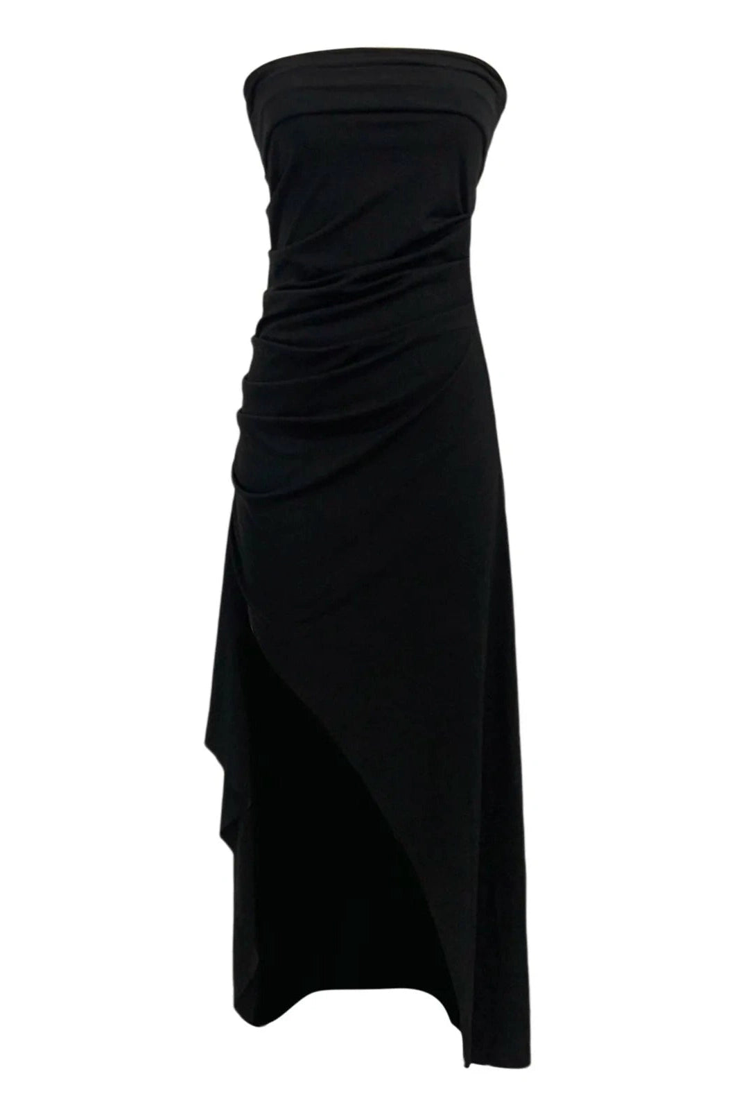 High Slit Strapless Maxi Dress