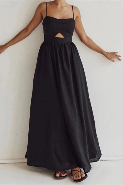 Hollow Out  Backless  Elegant Maxi Dress