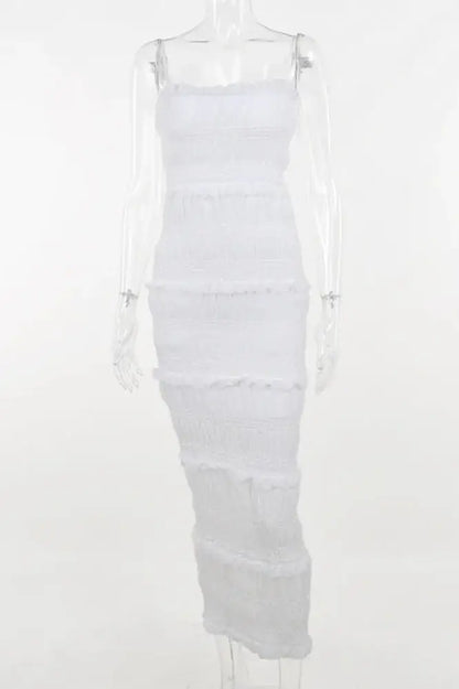 Fashion Sleeveless Spaghetti Strap Backless Maxi Dress