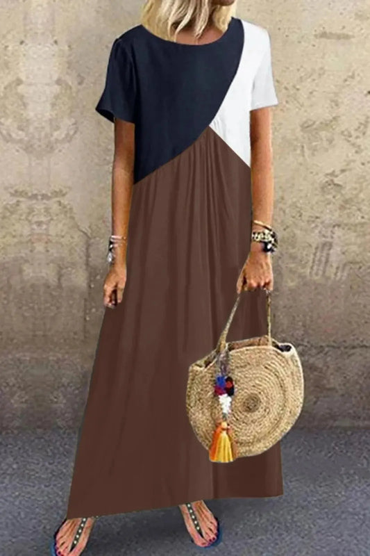 Patchwork Splicing Maxi Dress