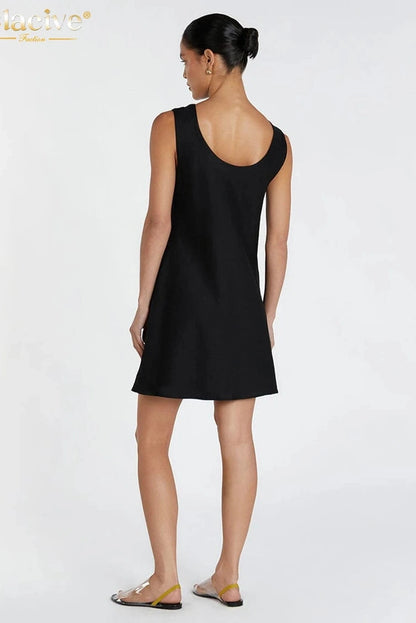 O-Neck Sleeveless Mini Dress