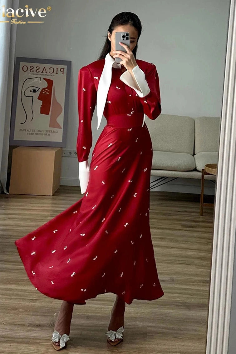 Elegant Long Sleeve Maxi Dress