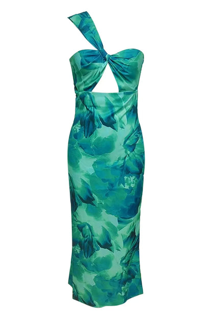 Elegant Printed Sleeveless Midi Dress