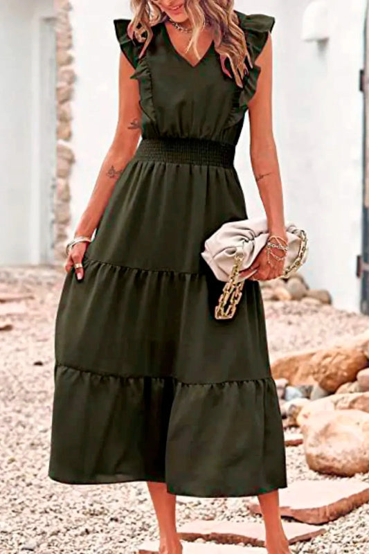 Sleeveless V-Neck Maxi Dress