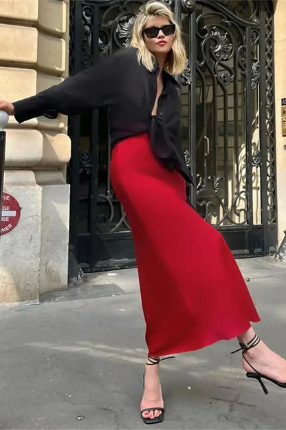 Elegant High-Waist Maxi Skirt