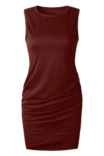 Sleeveless Round Neck Mini Dress