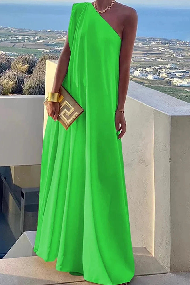 Elegant One-Shoulder Maxi Dress