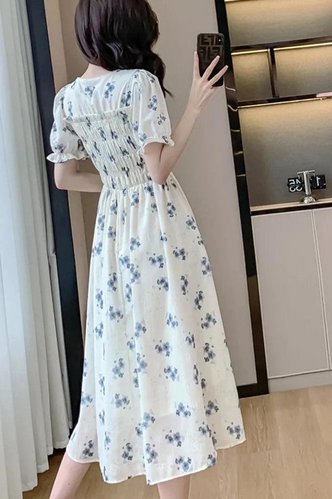 Elegant Floral Print Midi Dress