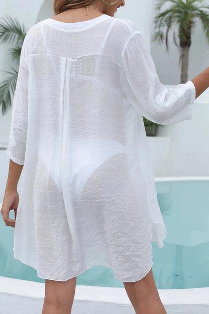 Elegant V-Neck Cover-Up Dress