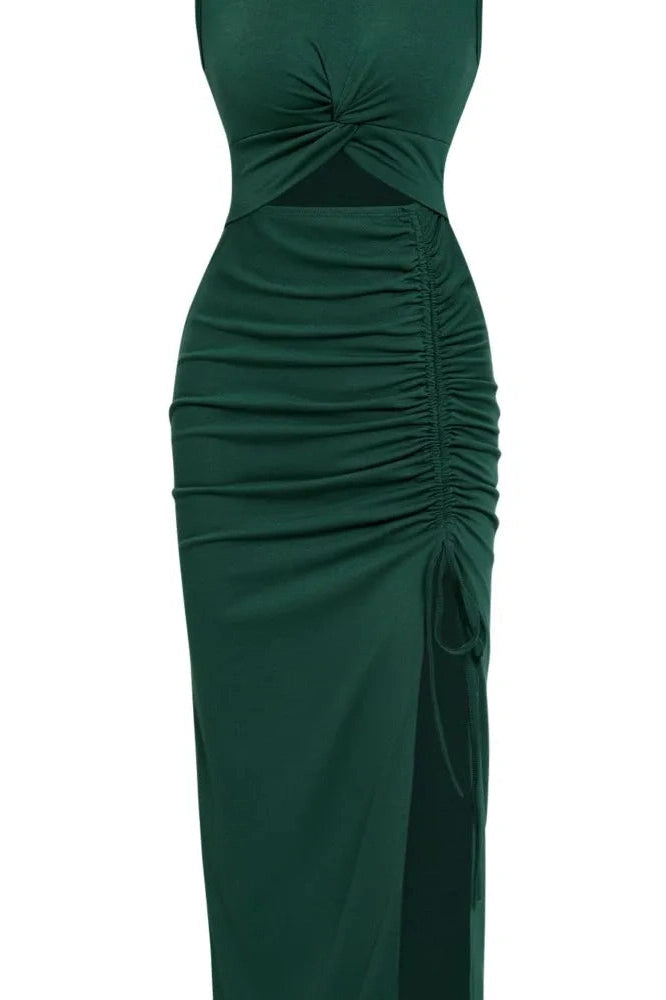 Elegant Sleeveless Hollow-Out Midi Dress