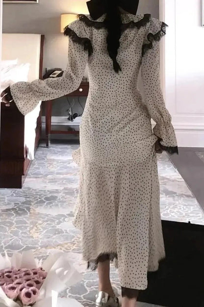 Elegant Long Sleeve  Midi Dress