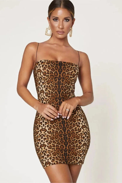 Leopard Print Bodycon Mini Dress