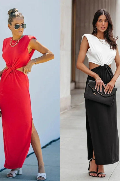 Sleeveless Hollow Out Maxi Dress