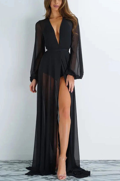 Elegant Long Cover-Up Dress