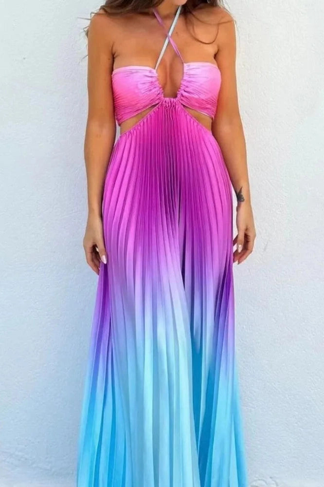 Elegant Strapless Backless Maxi Dress